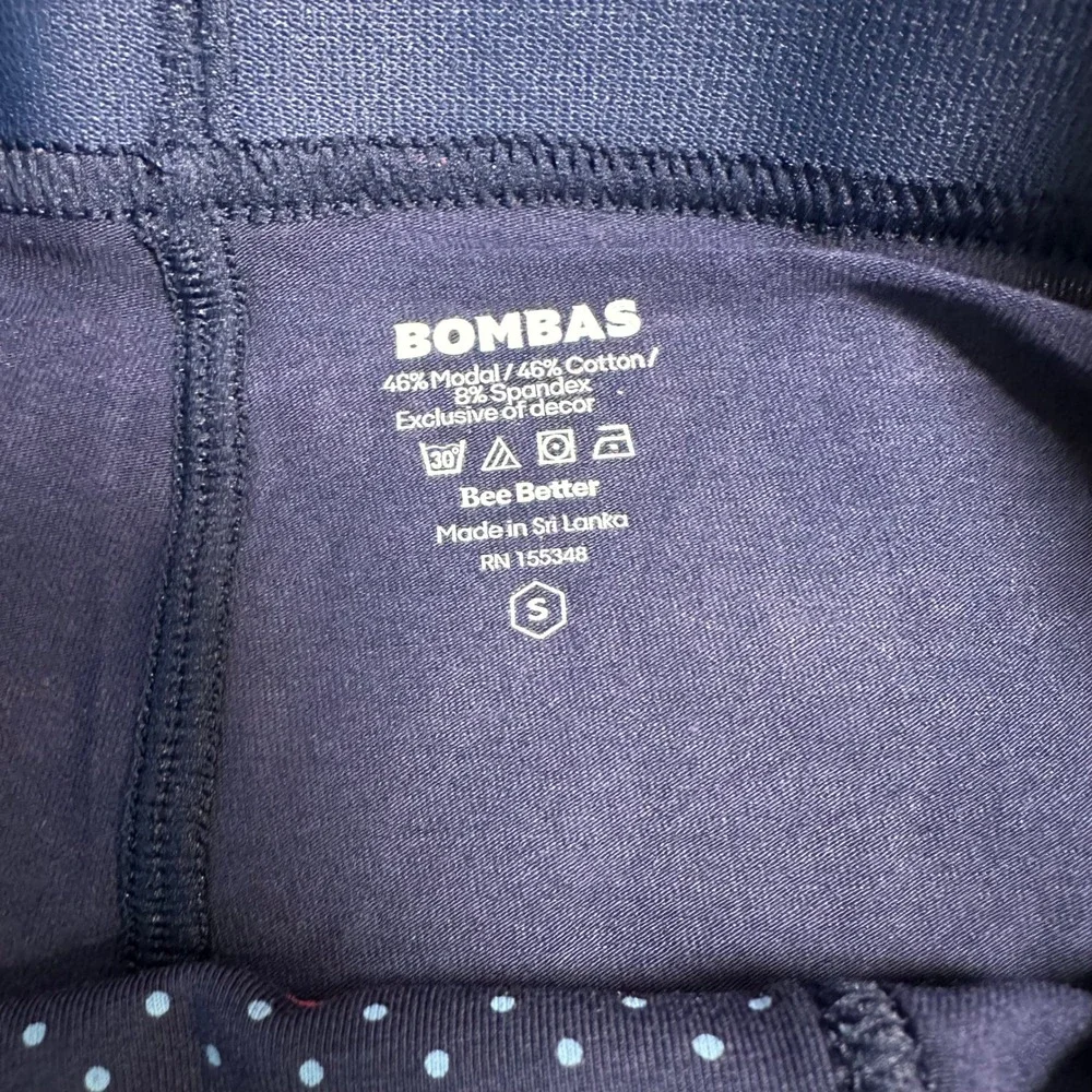 Bombas Mens Long John Sleep Pants Navy Blue Geometric Pattern Size S Modal Blend